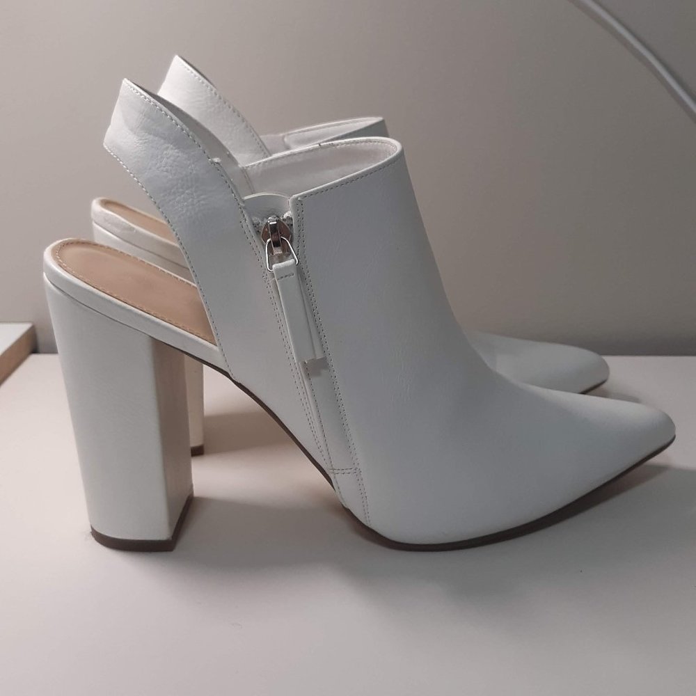White slingback heels